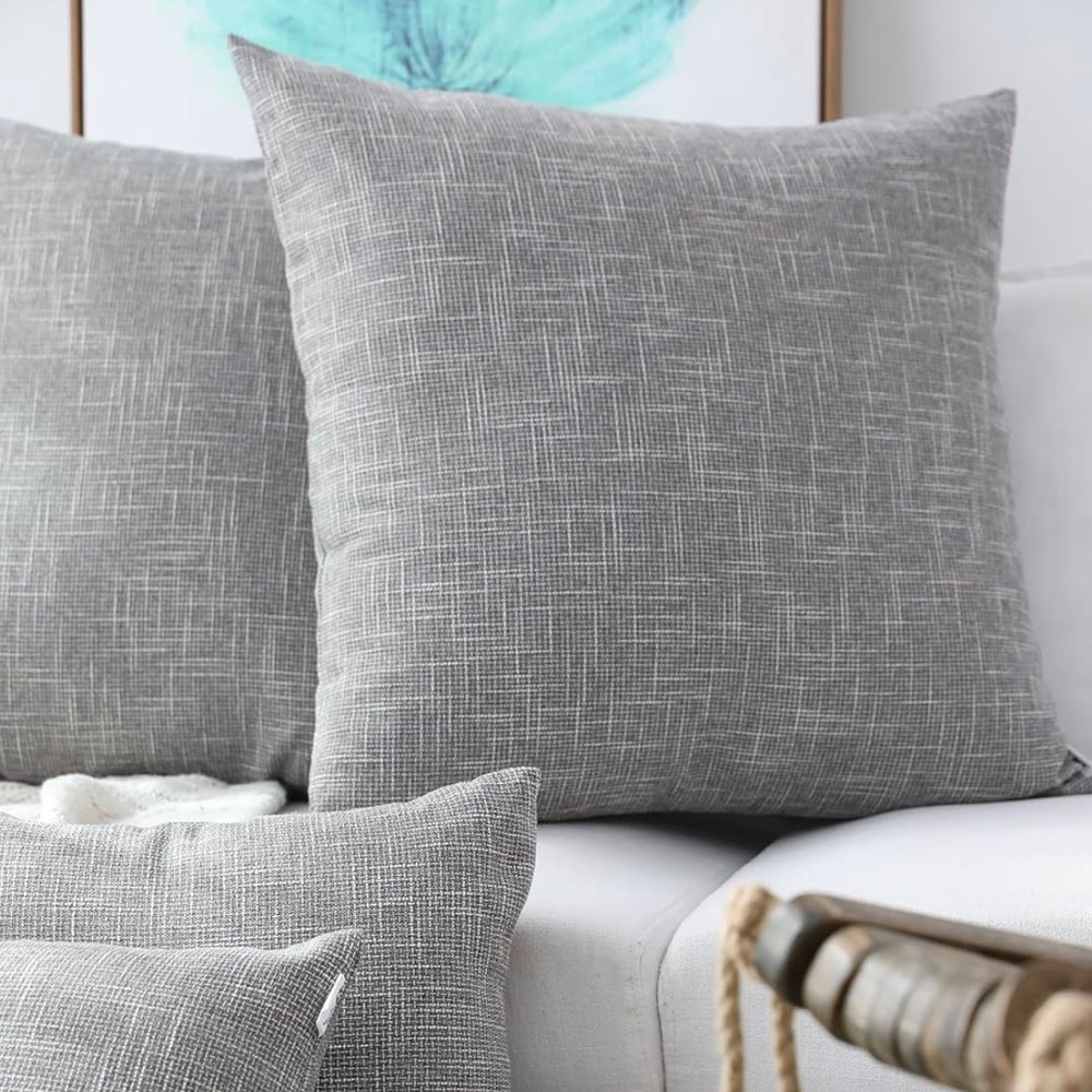 Gray Textured Throw Pillow Cover ***COVER ONLY***